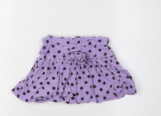 Pumpkin Patch Girls Purple Polka Dot Skirt, Size 3 Years