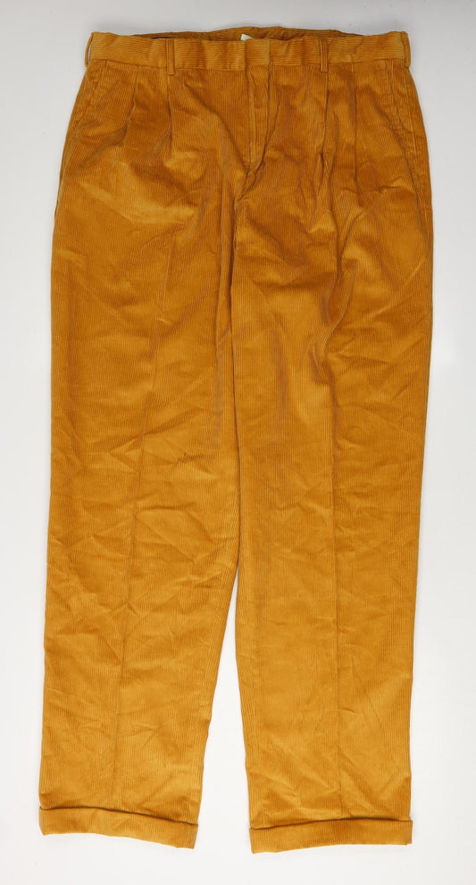 Lands' End Men's Brown Corduroy Trousers, Size 37