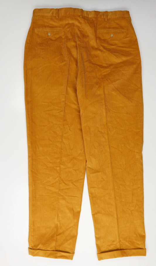 Lands' End Men's Brown Corduroy Trousers, Size 37