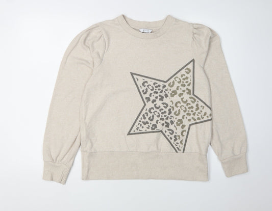 Womens UK Size M NEXT Beige Pullover Jumper