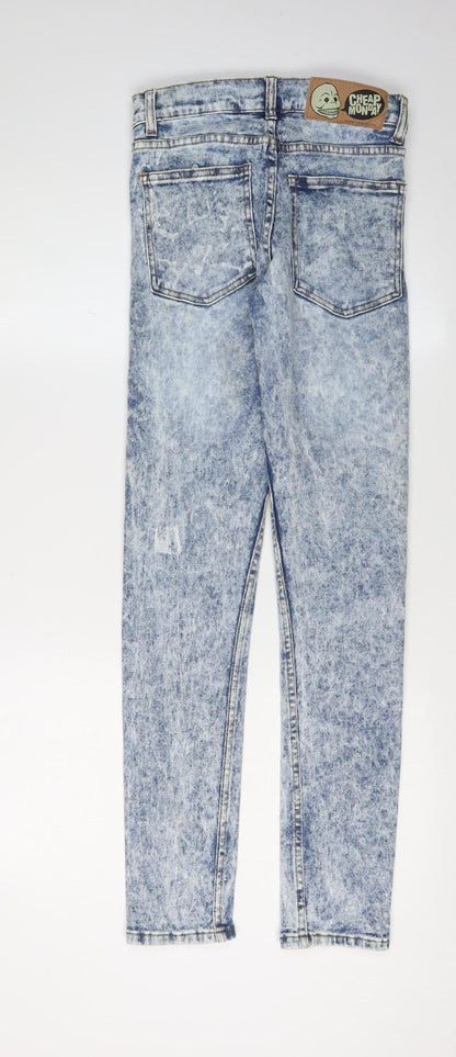 Cheap Monday Women's Blue Acid Wash Skinny Jeans