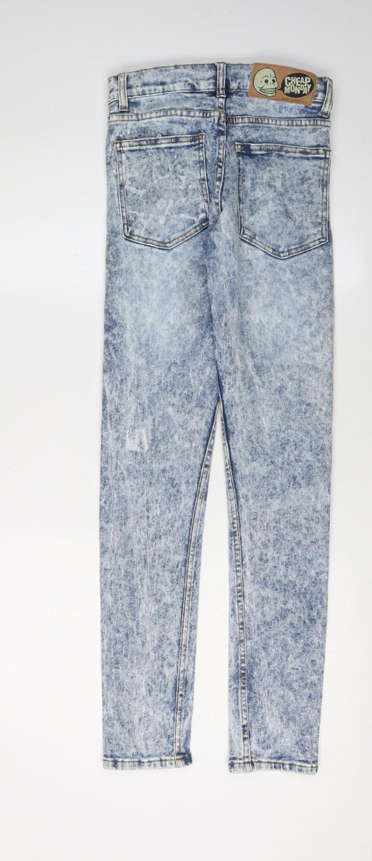 Cheap Monday Women's Blue Acid Wash Skinny Jeans