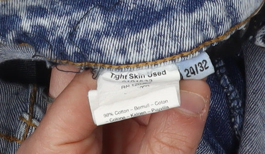 Cheap Monday Women's Blue Acid Wash Skinny Jeans