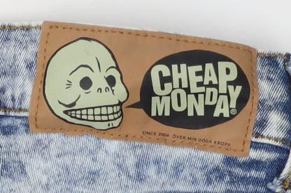 Cheap Monday Women's Blue Acid Wash Skinny Jeans