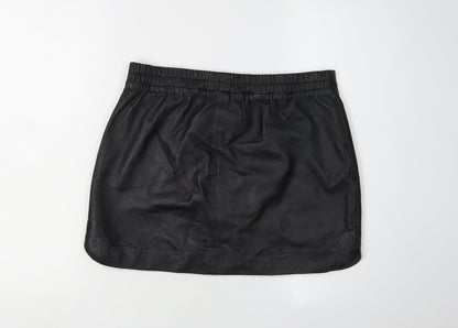 Mango Women's Black Leather Pencil Skirt Size 6