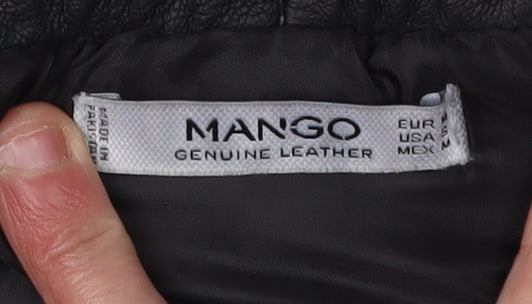 Mango Women's Black Leather Pencil Skirt Size 6