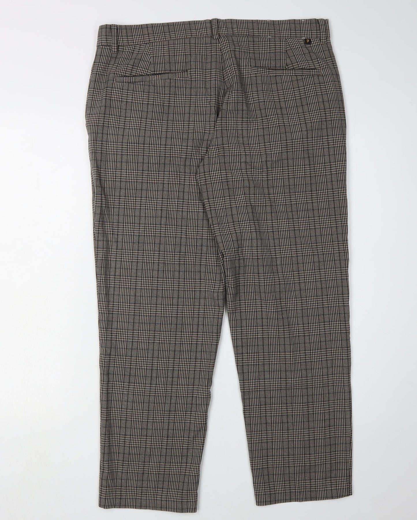 Farah Men's Multicoloured Check Slim Chino Trousers 34