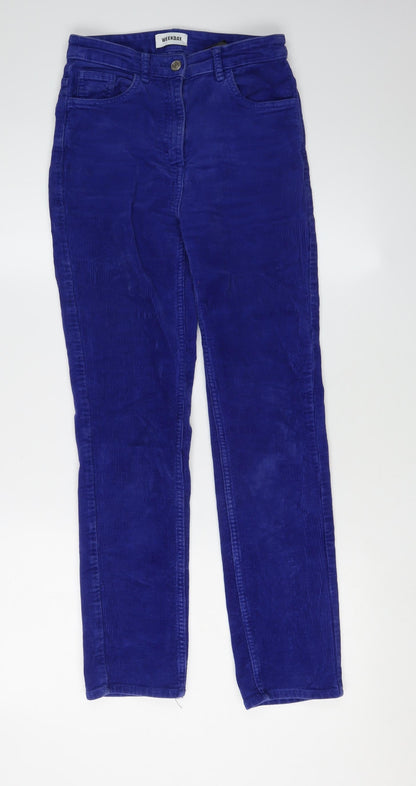 Weekday Women's Blue Slim Corduroy Trousers Size 6