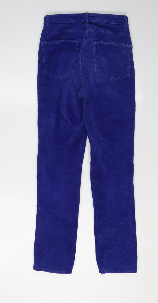 Weekday Women's Blue Slim Corduroy Trousers Size 6