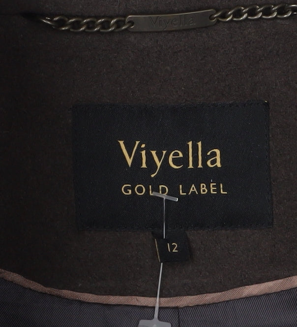 Womens UK Size 12 Viyella Brown Overcoat