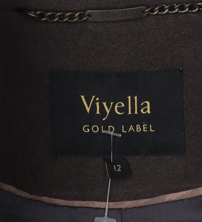Womens UK Size 12 Viyella Brown Overcoat