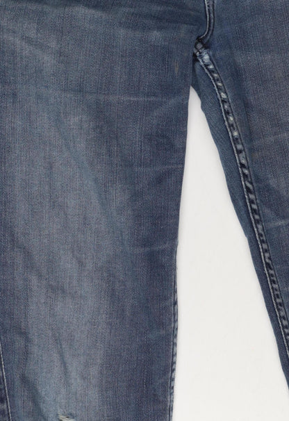 Lee Women's Blue Skinny Jeans Size 10, Distressed Denim