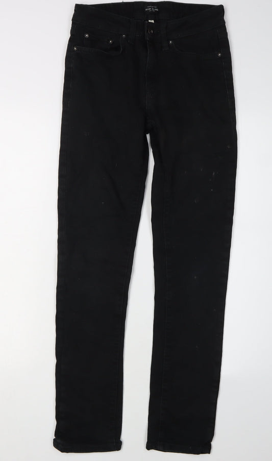 Mens UK Size 26 River Island Slim Fit Skinny Black Jeans