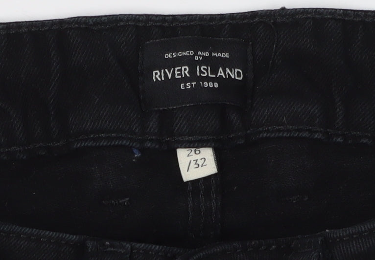 Mens UK Size 26 River Island Slim Fit Skinny Black Jeans