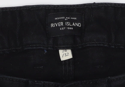 Mens UK Size 26 River Island Slim Fit Skinny Black Jeans