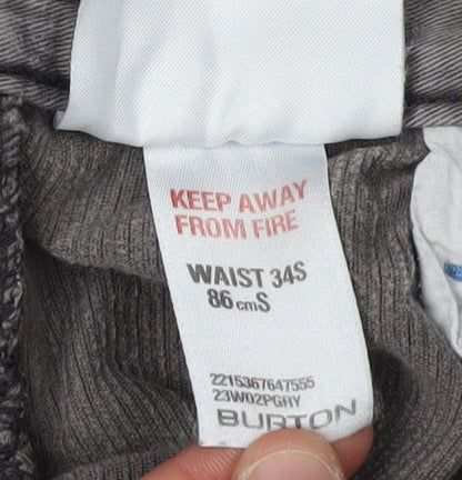 Burton Men's Grey Corduroy Trousers Size S