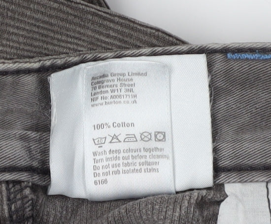 Burton Men's Grey Corduroy Trousers Size S