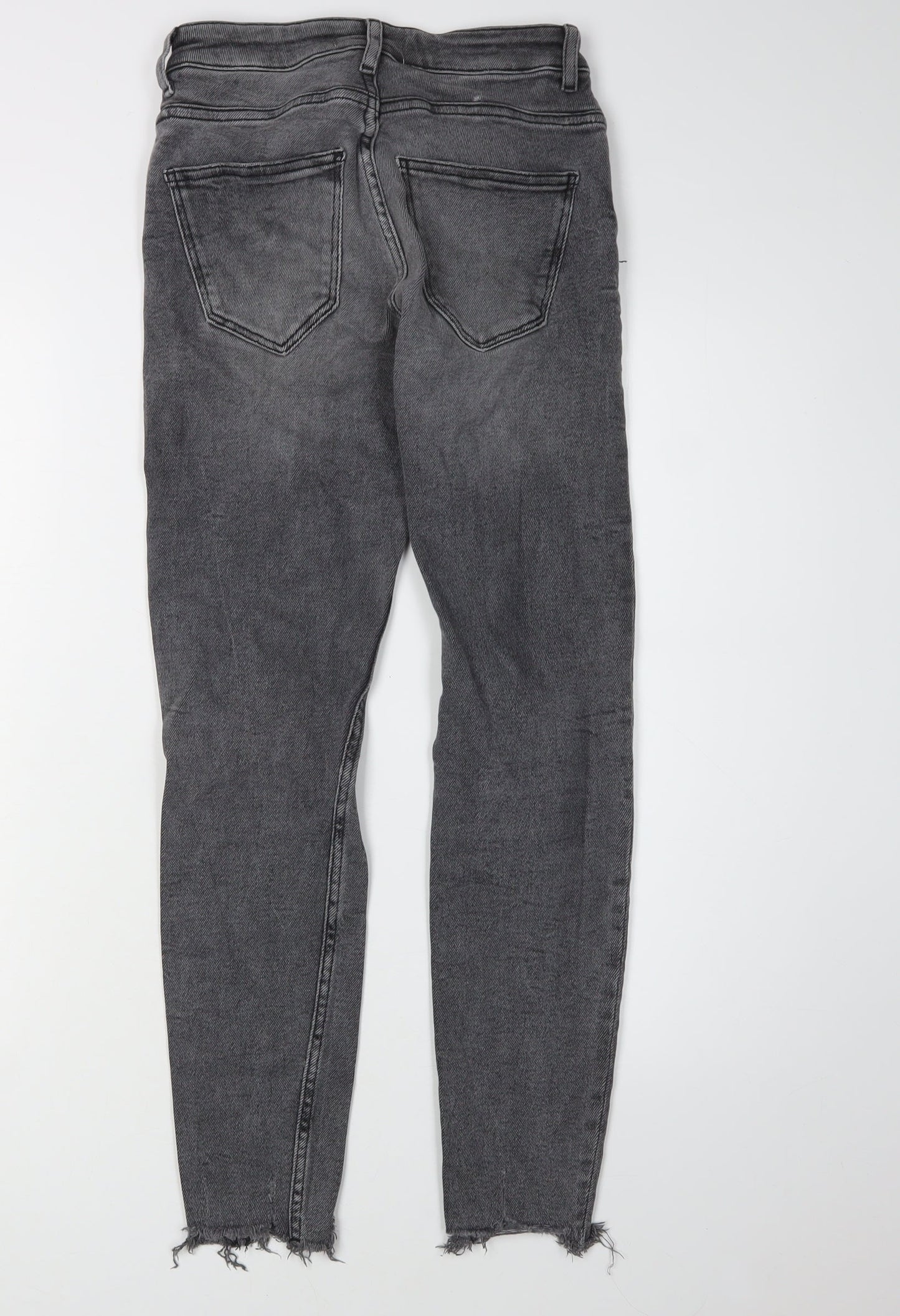Zara Women's Grey Skinny Distressed Denim Jeans Size 8