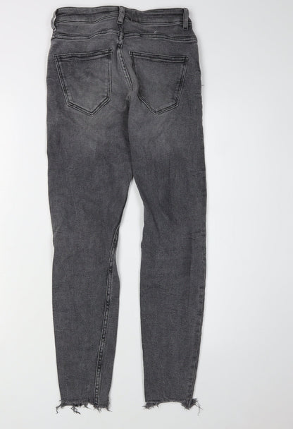 Zara Women's Grey Skinny Distressed Denim Jeans Size 8