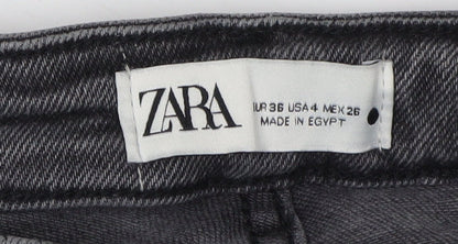 Zara Women's Grey Skinny Distressed Denim Jeans Size 8