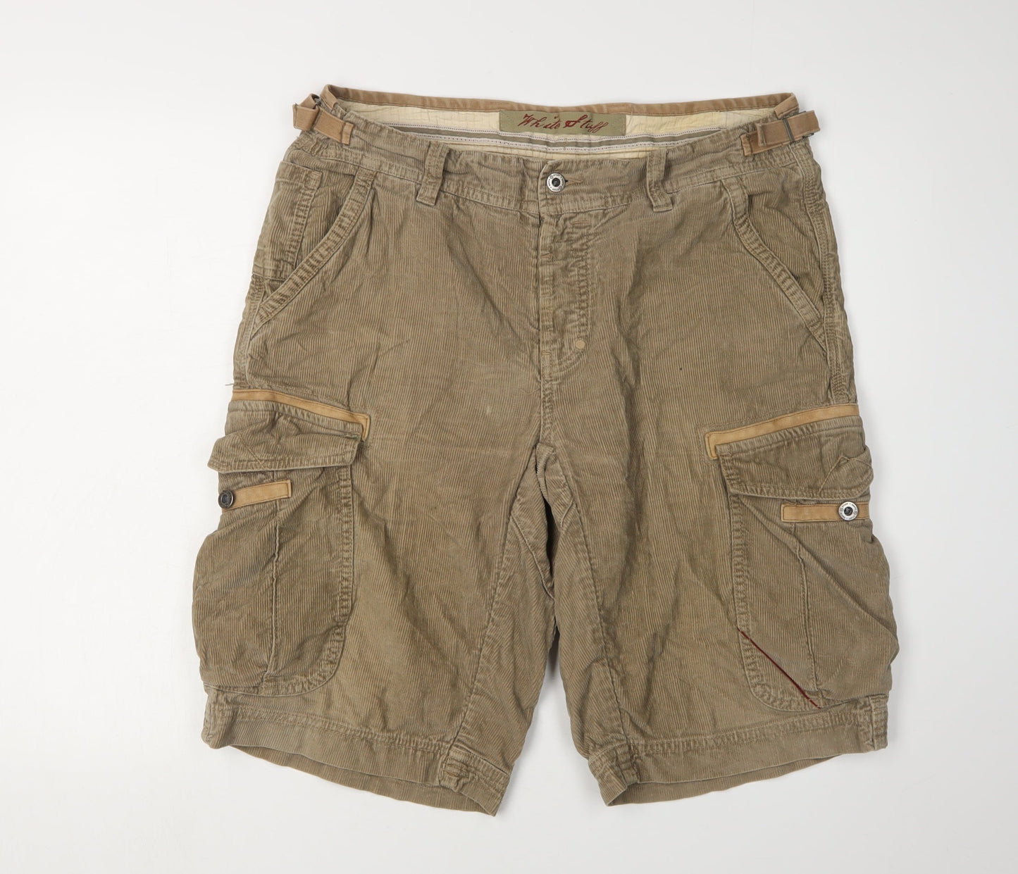 White Stuff Men's Brown Cargo Shorts 2XL Corduroy