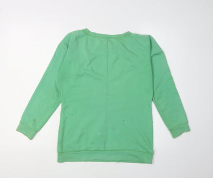 Diesel Women's Green Logo Sequin Pullover Sweatshirt - Size M