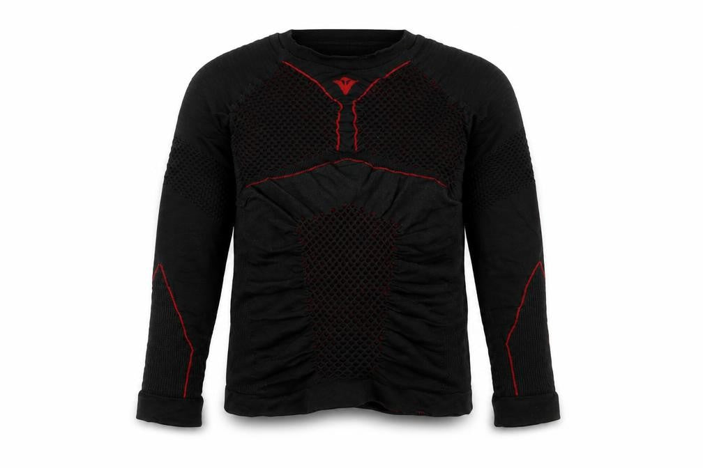 Front view of Dainese boys’ black casual motorcycle top l