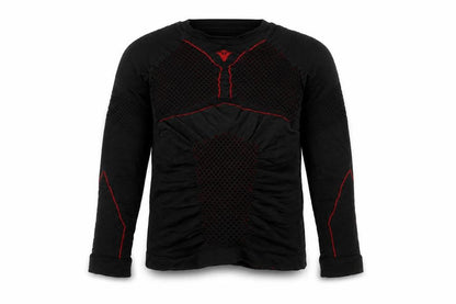 Front view of Dainese boys’ black casual motorcycle top l