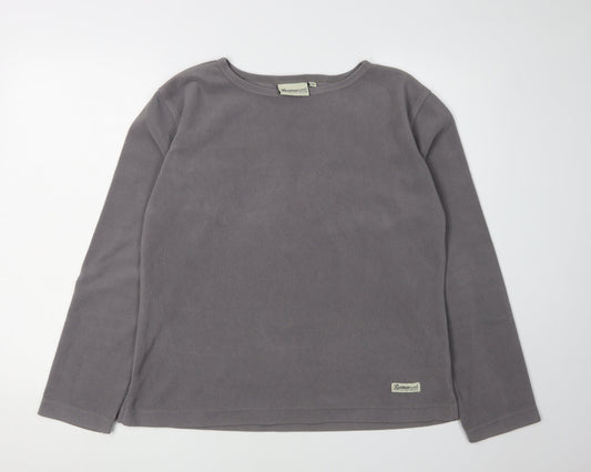 Additional front view of Outdoorscene unisex grey lightweight fleece pullover l