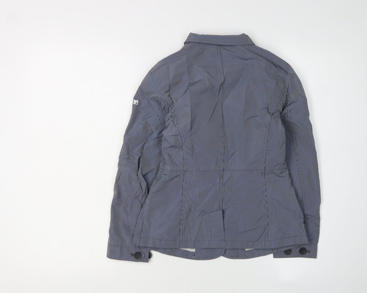 Back view of Woolrich girls’ blue check jacket, size 14, - polyester, spring/autumn
