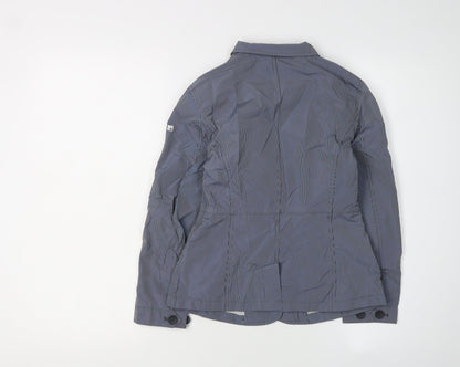 Back view of Woolrich girls’ blue check jacket, size 14, - polyester, spring/autumn