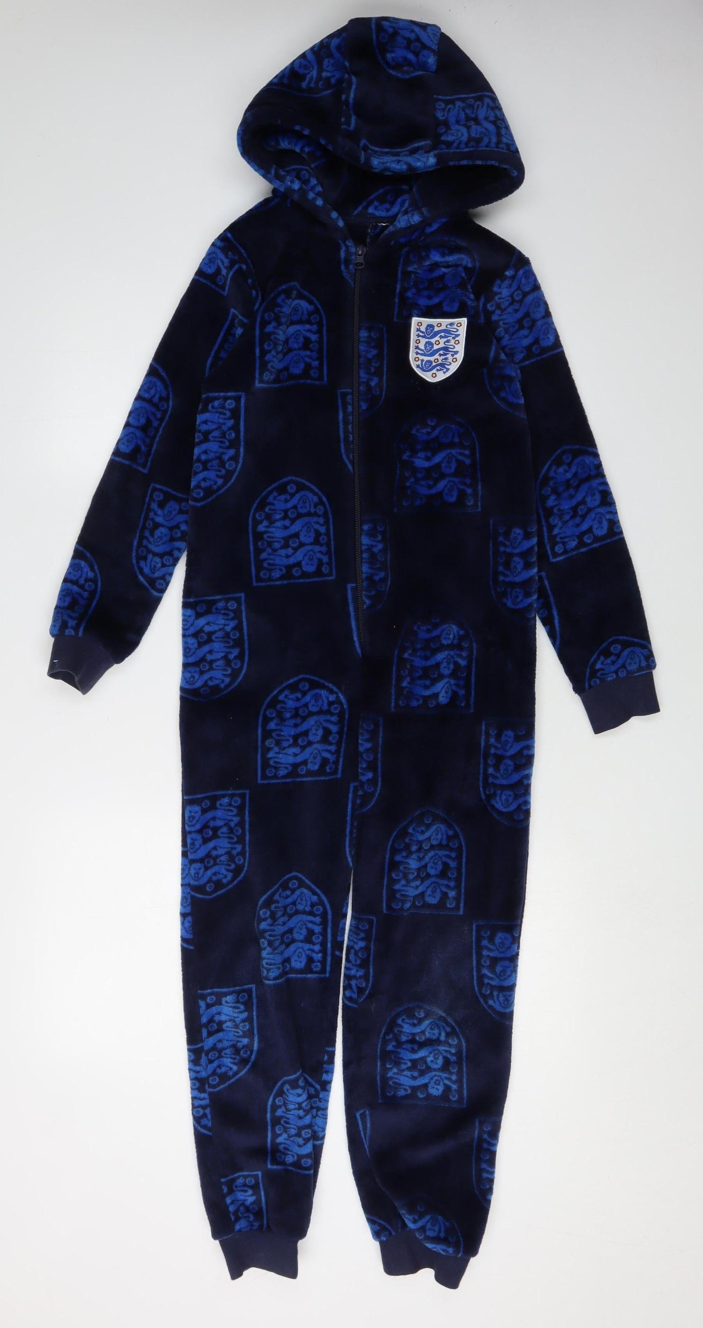Boys Blue Fleece One Piece All Seasons Nightwear 9-10 Years
