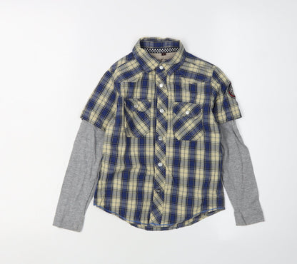 Saint George Boys Blue Check Button-Up Shirt 6 Years