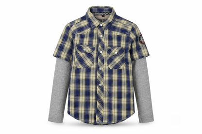 Saint George Boys Blue Check Button-Up Shirt 6 Years