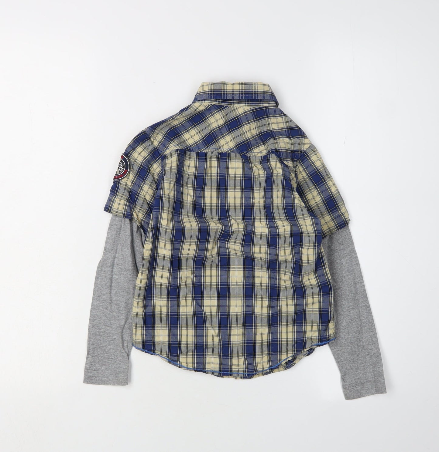 Saint George Boys Blue Check Button-Up Shirt 6 Years