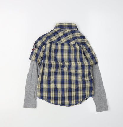 Saint George Boys Blue Check Button-Up Shirt 6 Years