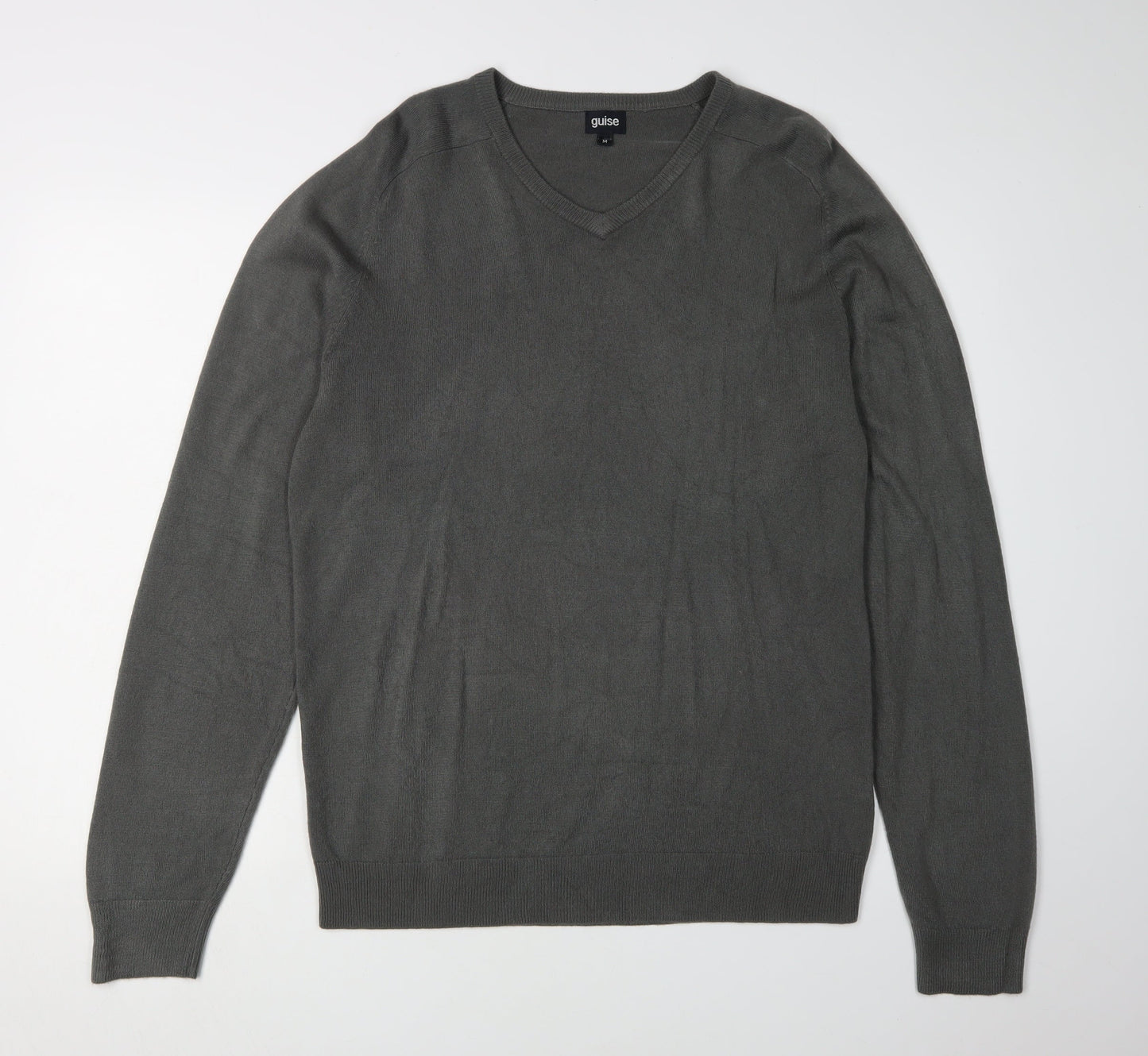 Guise Men's Grey V-Neck Pullover Jumper, M, Regular Fit