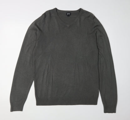 Guise Men's Grey V-Neck Pullover Jumper, M, Regular Fit