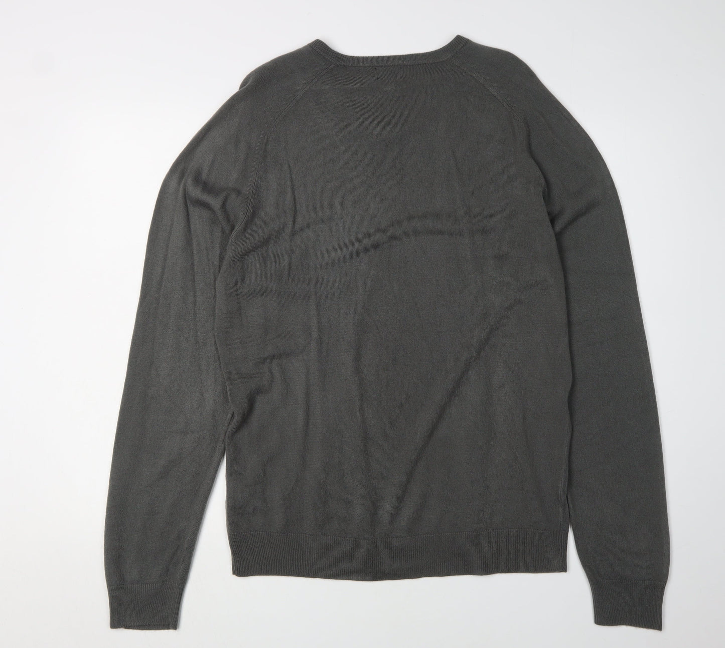 Guise Men's Grey V-Neck Pullover Jumper, M, Regular Fit