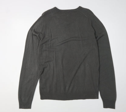 Guise Men's Grey V-Neck Pullover Jumper, M, Regular Fit