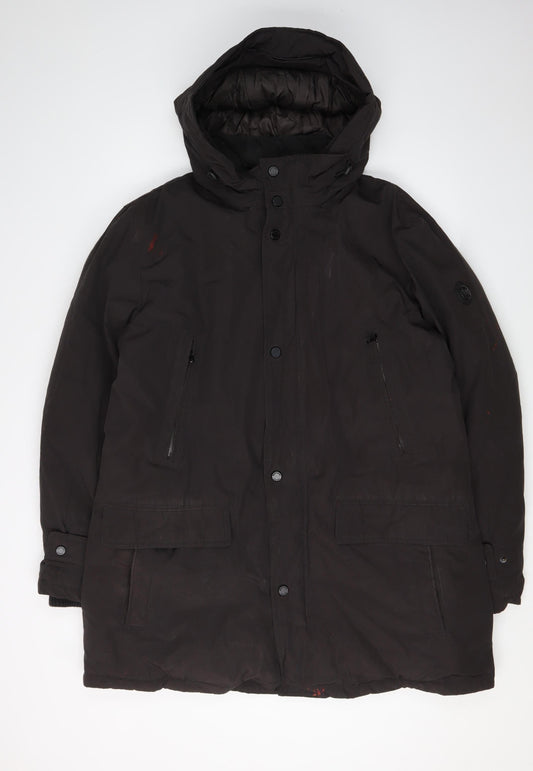 Mens UK Size L Michael Kors Black Parka Coat
