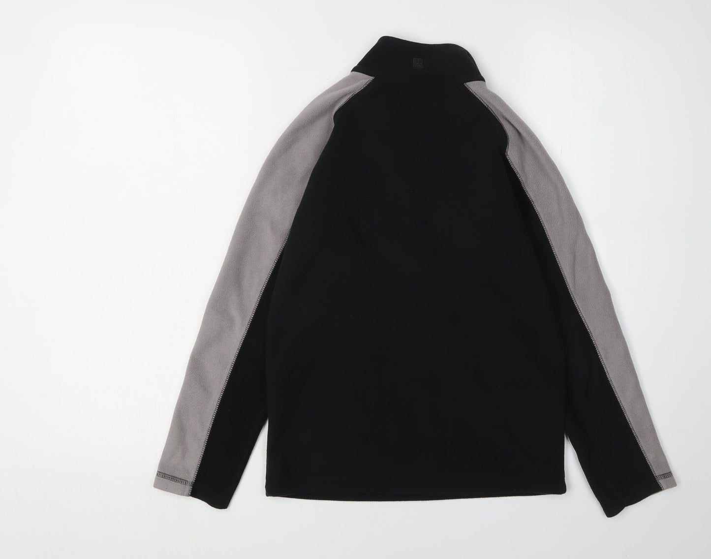 Mountain Warehouse Boys Black Fleece 9-10 Years Half Zip Hoodie