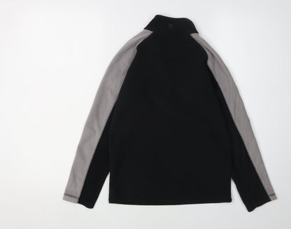 Mountain Warehouse Boys Black Fleece 9-10 Years Half Zip Hoodie
