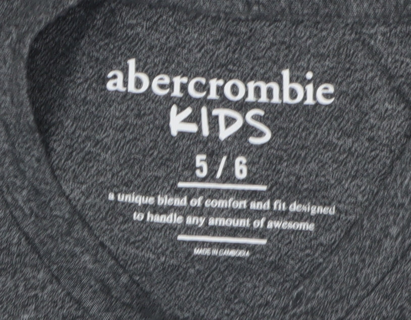 Abercrombie Kids Boys Grey Graphic T-Shirt 5-6 Years Casual