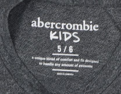 Abercrombie Kids Boys Grey Graphic T-Shirt 5-6 Years Casual