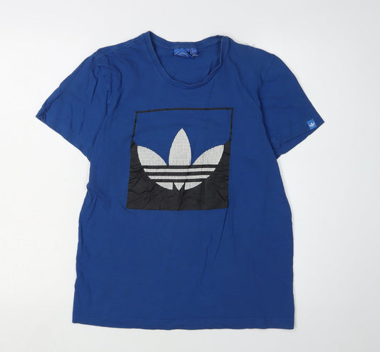 Adidas Men's Blue Graphic Print T-Shirt Size S