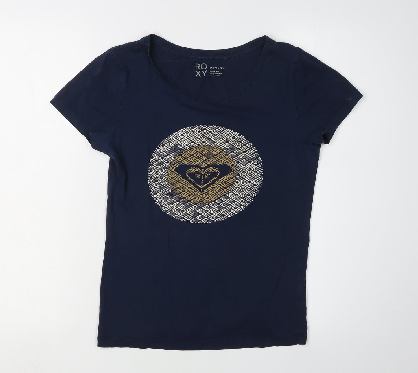 Womens UK Size XS ROXY Blue Basic T-Shirt