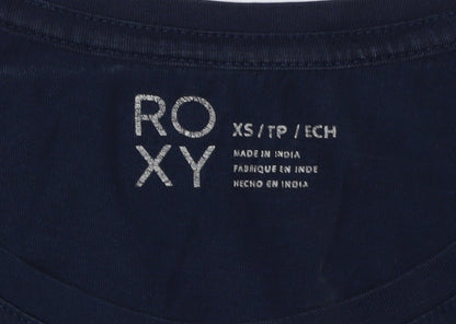 Womens UK Size XS ROXY Blue Basic T-Shirt