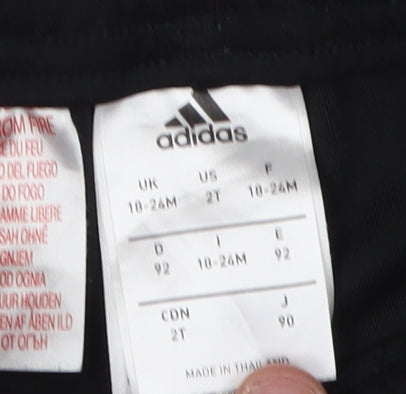 Adidas Unisex Toddler Black Track Shorts 18-24 Months