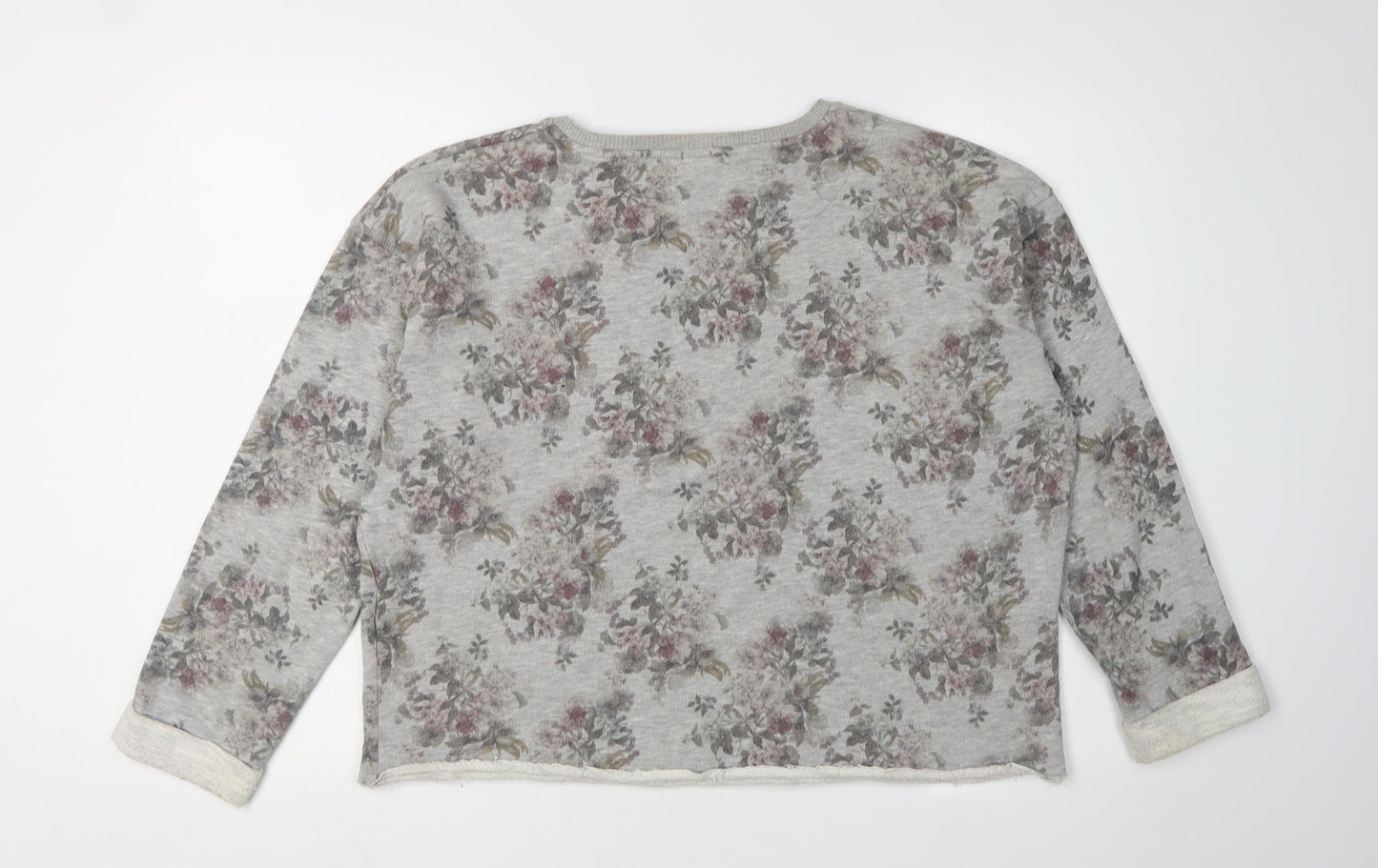 Superdry Women's Grey Floral Print Sweatshirt L